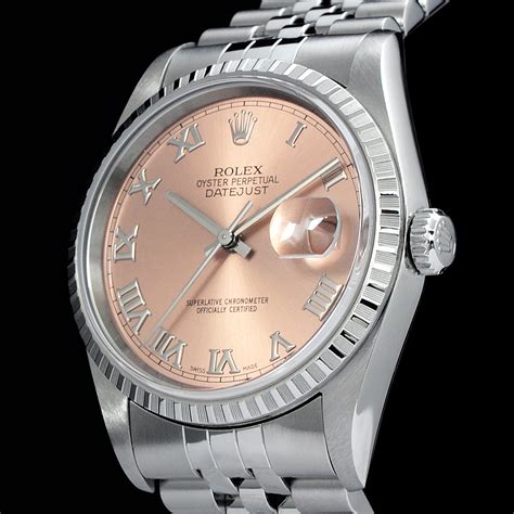 rolex datejust quadrante rosa numeri arabi 6 9 con datario|rolex datejust 36 prezzo.